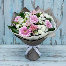 Букет цветов из:  Герберы, Альстромерии и Хризантемы в Чекалине
