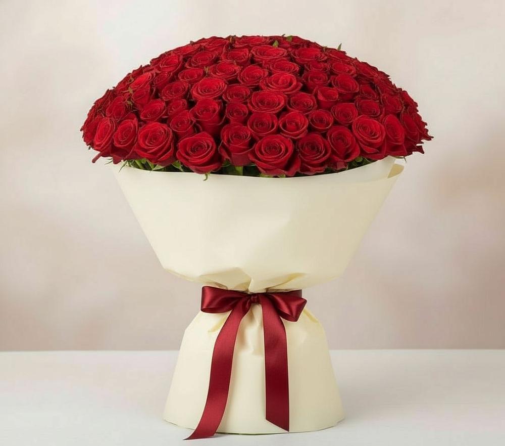Букет 101 Красная роза Милано в Чекалине