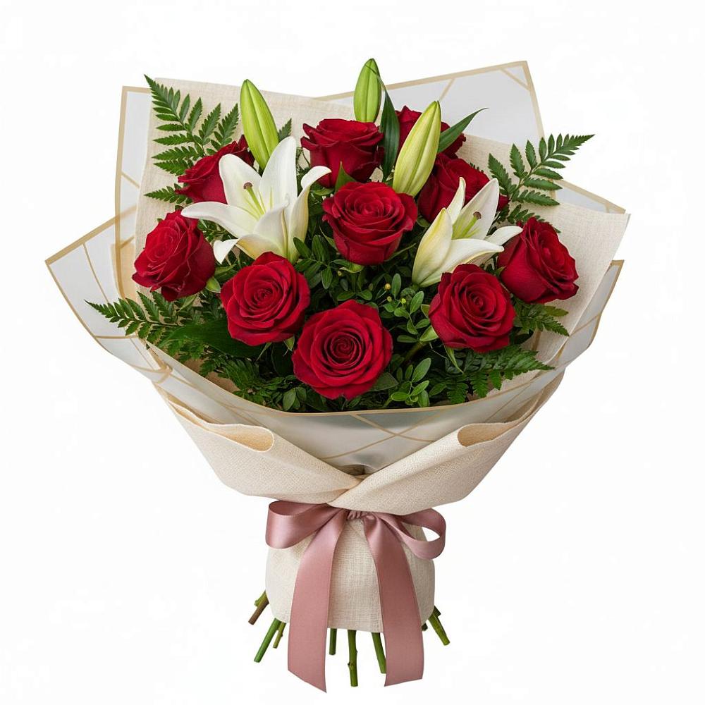 Букет цветов из: Лилии и Розы в Чекалине