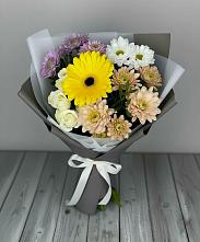 Букет цветов из:  Розы, Герберы и Хризантемы в Чекалине