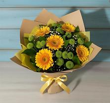 Букет цветов из:  Герберы и Хризантемы в Чекалине