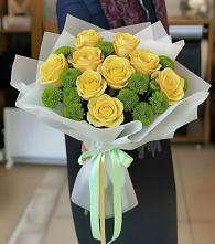 Букет цветов из:  Хризантемы и Розы в Чекалине