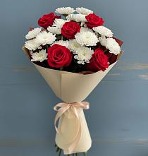 Букет цветов из:  Розы и Хризантемы в Чекалине