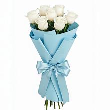 Букет 7 белых роз Проуд в Чекалине