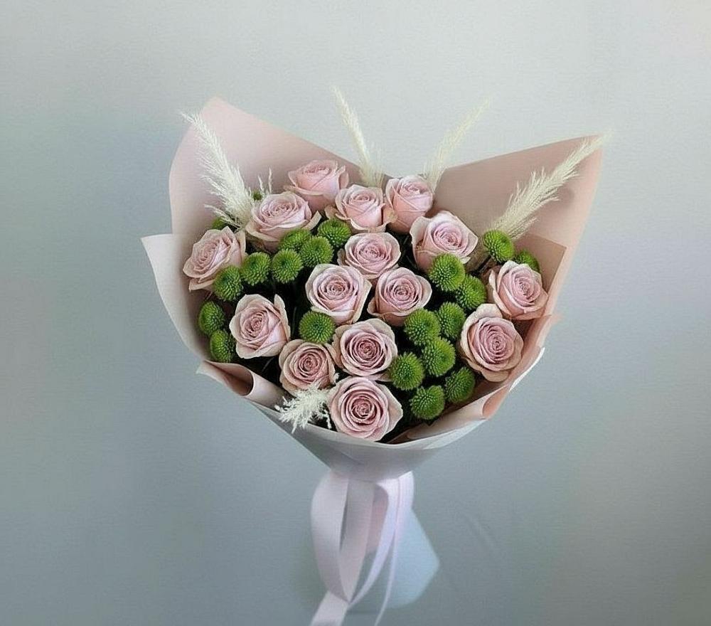 Букет цветов из: Розы и Хризантемы в Чекалине