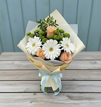 Букет цветов из:  Герберы, Розы и Хризантемы в Чекалине