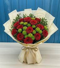 Букет цветов из:  Розы и Хризантемы в Чекалине